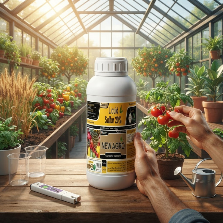 کود گوگرد مایع 20% ( پایه پتاسیمی ) نیواگرو مدل 1 لیتری